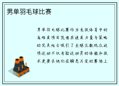 男单羽毛球比赛